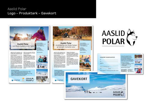 Produktark, logo og gavekort for Aaslid Polar