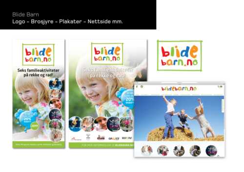 Brosjyre, plakat, logo og nettside for Blidebarn